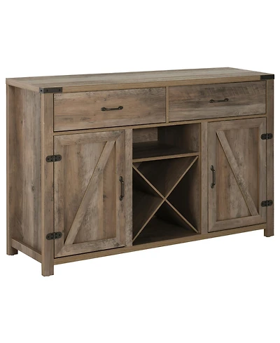 Homcom Retro Farmhouse Sideboard Storage Buffet Cabinet, Distressed
