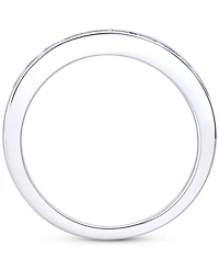 Sapphire (1-1/5 ct. t.w.) & Diamond (1/5 ct. t.w.) Double Row Band in 14k White Gold