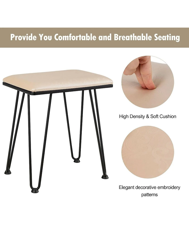 Industrial Makeup Dressing Table with 3 Lighting Modes-Rustic Brown