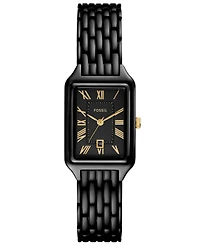 Fossil Women's Raquel Three-Hand Date Black Stainless Steel Watch, 23mm