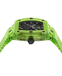 Philipp Plein Men's Automatic Skeleton Green Tpu Strap Watch 44x56mm