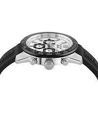 Philipp Plein Men's Chronograph Pleinmeter Black Silicone Strap Watch 44mm