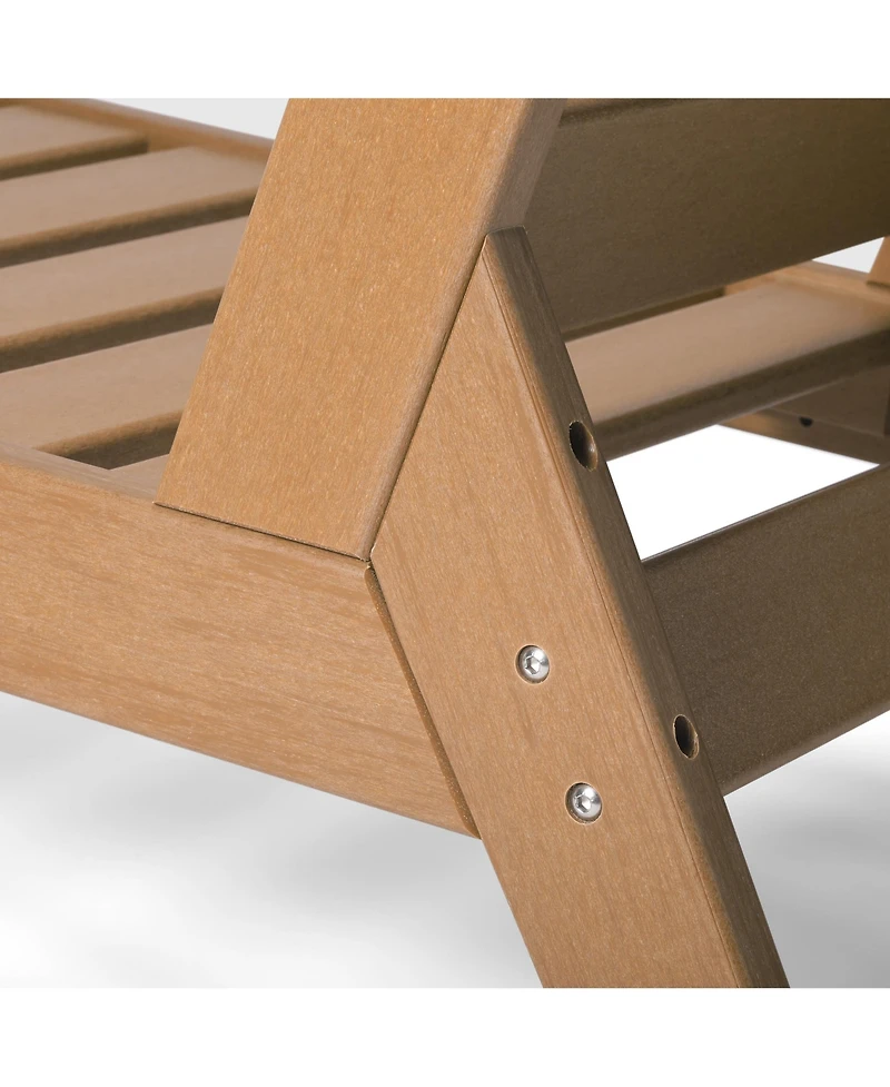 WestinTrends Outdoor Modern Hdpe Patio Teak Club Chair with Deep Seat Cushions