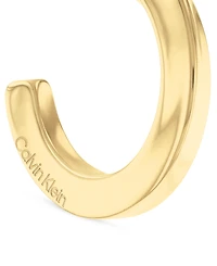 Calvin Klein Gold-Tone Stainless Steel Small Twist C-Hoop Earrings, 0.86"
