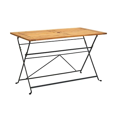 vidaXL Folding Patio Table 47.2"x27.6"x29.1" Solid Acacia Wood