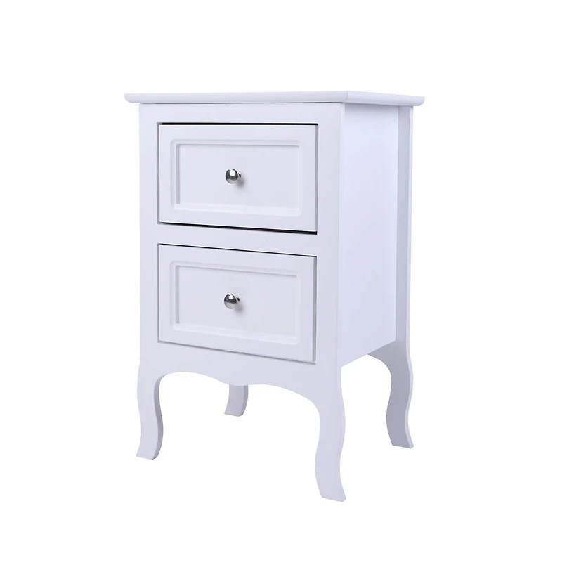 Slickblue 2pcs Country Style Two-Tier Night Tables Large Size