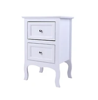 Slickblue 2pcs Country Style Two-Tier Night Tables Large Size