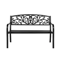 Slickblue 50'' Iron & Pvc Outdoor Bench – Durable Courtyard Park Seating for Leisure and Relaxation