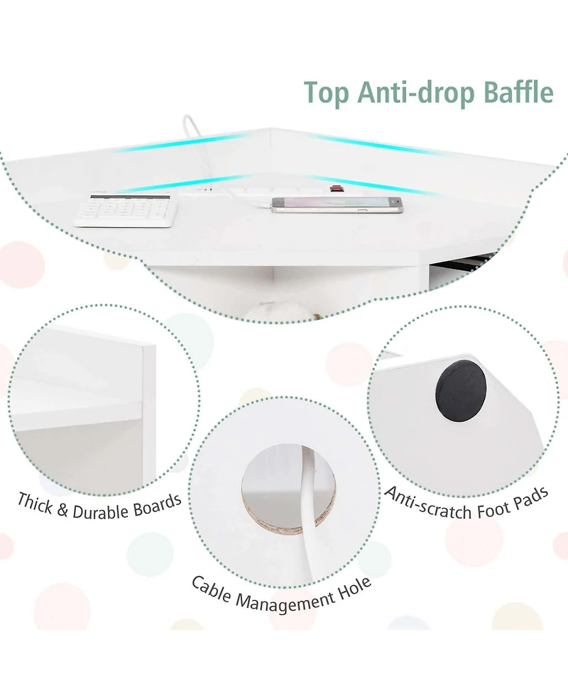 3-Tier Kids Corner Toy Storage Organizer with Usb Ports and Outlets 9 Cubbies