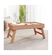 vidaXL Folding Tray 21.7"x13.8"x9.8" Solid Wood Teak