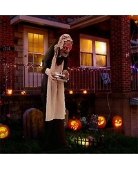 Yescom Animated Halloween Scary Witch 5.2FT Stand Maid,Led Eyes Creepy Sound,Outdoor Decorations 2024
