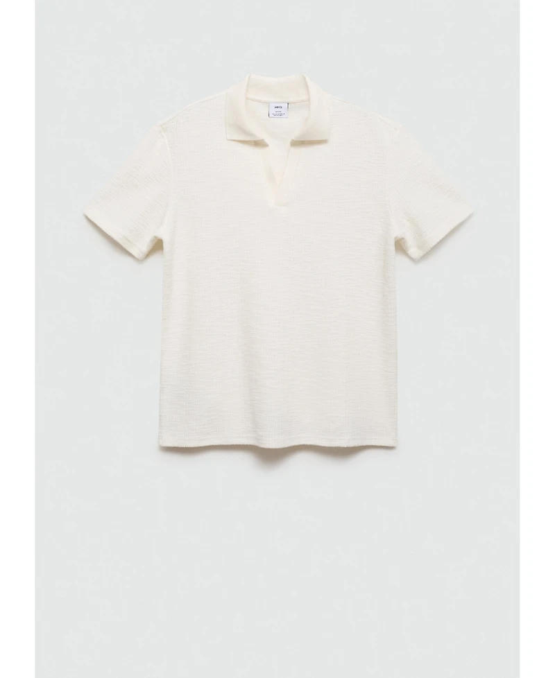 Mango Men's Patterned Cotton Polo Shirt