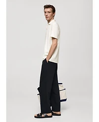 Mango Men's Patterned Cotton Polo Shirt