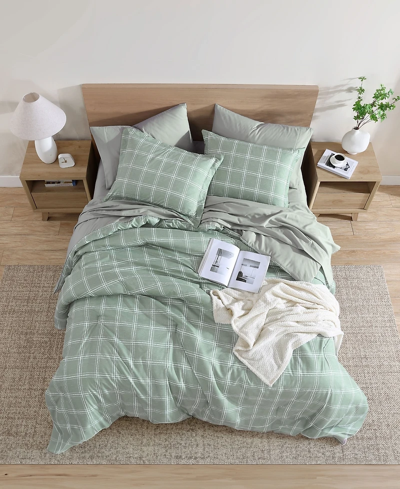Swift Home Grid Plaid Reversible -Pc. Comforter Set