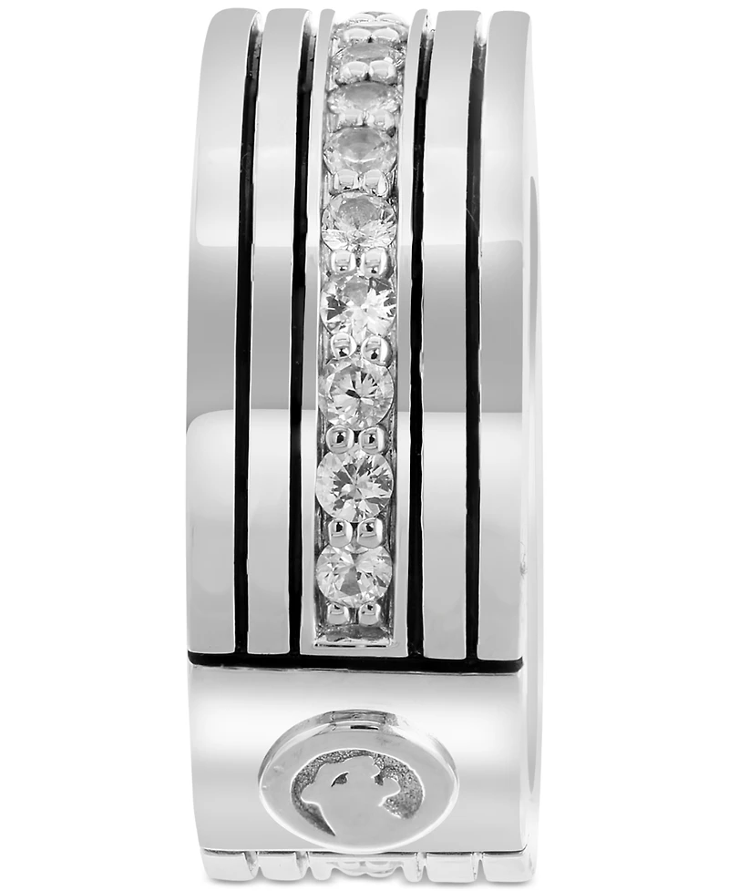 Effy Men's Zircon Multirow Etched Band (1-1/5 ct. t.w.) in Sterling Silver