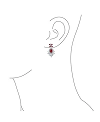 Bling Jewelry Black Cubic Zirconia Statement Dangle Formal Art Deco Style Chandelier Clip On Earrings Prom Silver Plated