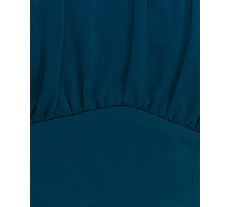 Emerald Sundae Juniors' Ruched Tiered Fit & Flare Dress