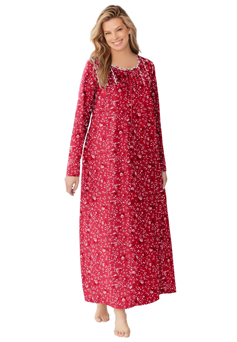 Dreams & Co. Women's Floral Knit Gown