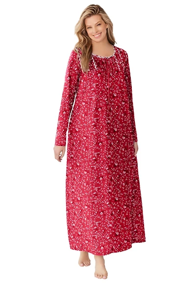 Dreams & Co. Women's Floral Knit Gown