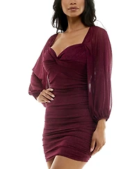 B Darlin Juniors' Glittered Ruched Bodycon Dress