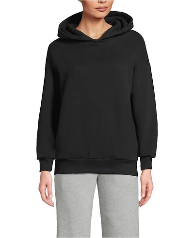 Lands' End Women's Serious Sweats Oversized Long Sleeve Hoodie Sweatshirt - Set Top