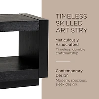 Maven Lane Artemis Contemporary Wooden Side Table in Refined Black Finish