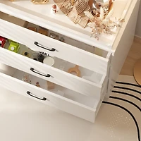 Homsee 3-Drawer White Wooden Storage Organizer Cabinet