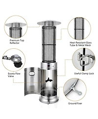 Sugift 34000 Btu Stainless Steel Round Glass Tube Patio Heaters