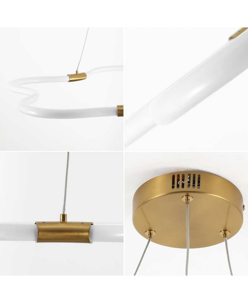 Jonathan Y Nuvola Contemporary Minimalist Metal/Acrylic Adjustable Dimmable Cloud Integrated Led Chandelier