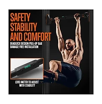 Squatz Doorway Pull Up and Chin Up Bar With Adjustable Width and Automatic Locking, 42.9” - 62.2” Inches