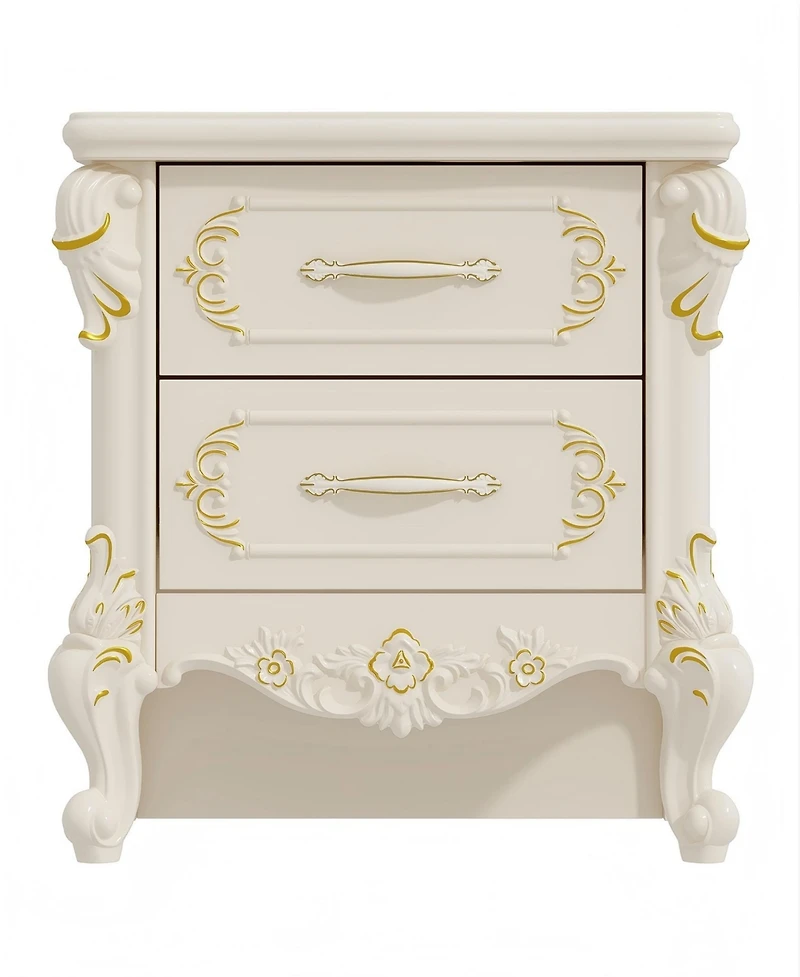 Homsee Rectangle White Wooden 1 Drawer Writing Desk