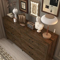 Homsee White Mirror Finished Wooden 9-Drawer Chest of Drawers, Dresser