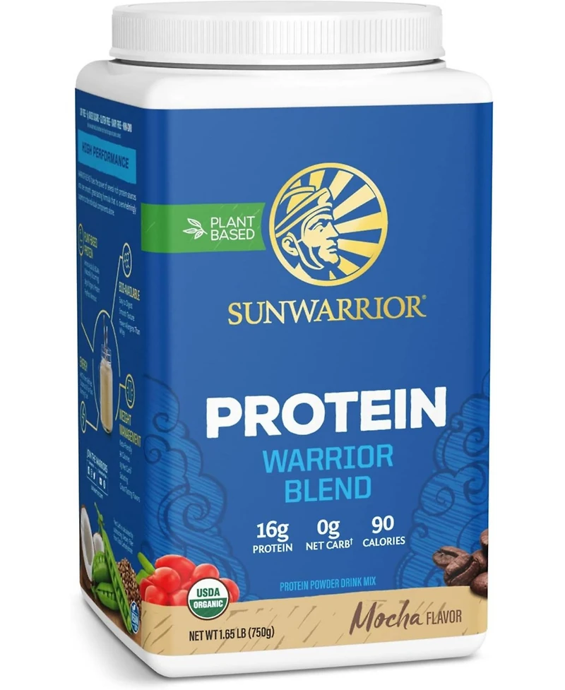 Sunwarrior Warrior Blend Protein, Plant-Based Organic Protein Powder, Mocha, Sunwarrior