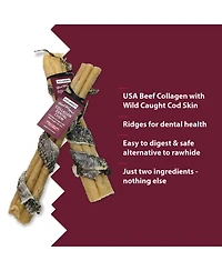 Dental Chew Stick: Beef Collagen Wrapped w/ Fish - 8"