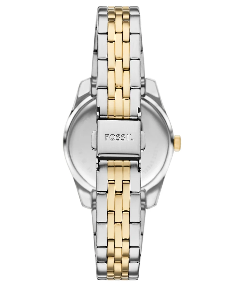 Fossil Women's Scarlette Three-Hand Date Two-Tone Stainless Steel Watch, 32mm