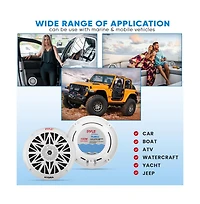 Pyle 5.25'' Marine Component Speakers, Water Resistant, 150 Watt, White
