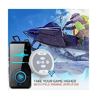 Pyle 2-Ch. Bluetooth Marine Amplifier Kit, Waterproof, 600 Watt, Silver