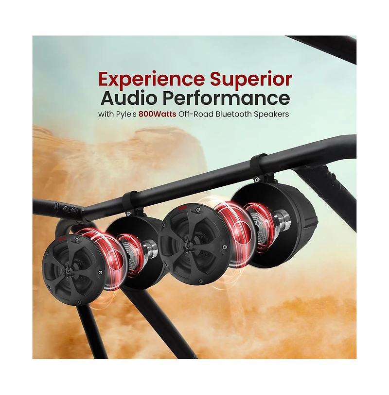 Pyle 4'' Marine Utv Off-Road Speakers