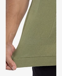 Spring + Mercer Men's Classic Ribbed Texture Polo Sweater