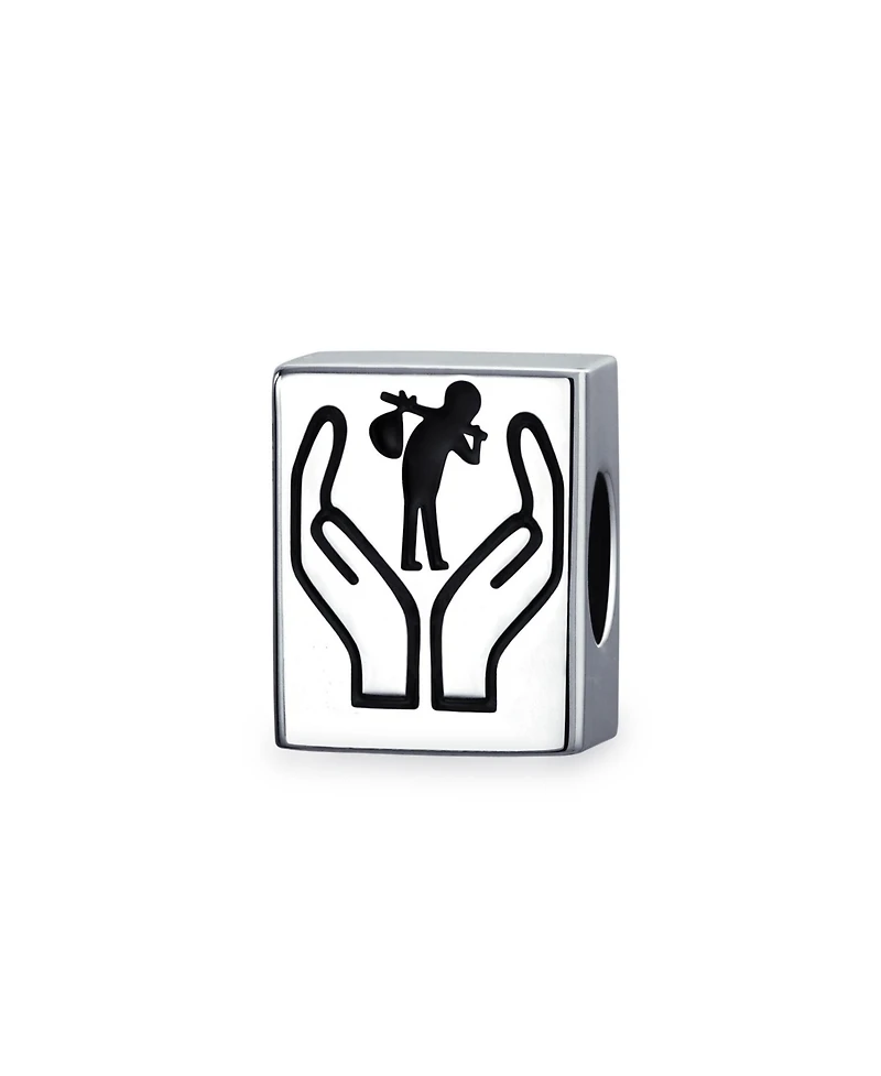 Bling Jewelry Helping Hands Bead Charm Solidarity .925 Sterling Silver