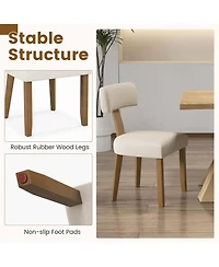 Costway Set of 2 Armless Dining Chairs with Curved Backrests & Padded Seat Cushions