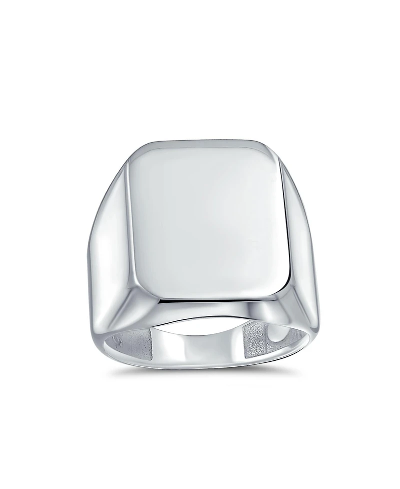Bling Jewelry Classic Rectangle Monogram Signet Ring Sterling Silver