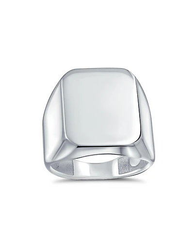 Bling Jewelry Classic Rectangle Monogram Signet Ring Sterling Silver