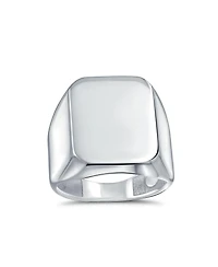 Bling Jewelry Classic Rectangle Monogram Signet Ring Sterling Silver