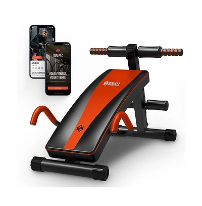 Squatz Supine Board with Handrail, Multifunctional Abdominal Retractor for Sit-Up Fitness