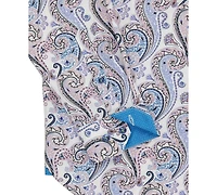 Men's Slim Fit Non-Iron Paisley-Print Performance Stretch Dress Shirt