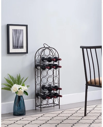 Kings Brand Furniture - 23 Bottles Freestanding Floor Metal Wine Rack Stand - Liquor Bottle Holder Stand - Pewter