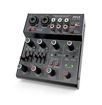 Pyle Compact Bluetooth Dj Mixer Interface with Usb Audio and Phantom Power