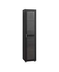 Kings Brand Furniture Romero Tall Curio Storage Cabinet - Bookshelf Perfect for Living Room, Kitchen, Bedroom & Office