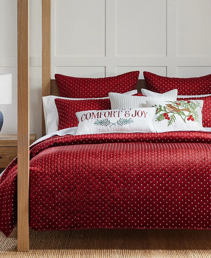 Levtex Cross Stitch Stitching 2-Pc. Sham Set, European